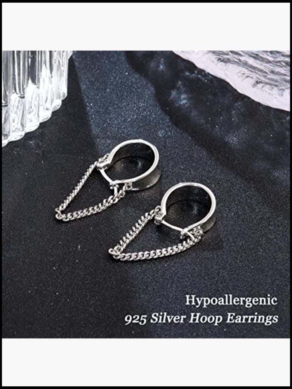 Trendy Chain Tassel Dangle Earrings 925 Sterling Silver Post Hypoallergenic Gift - Picture 3 of 7